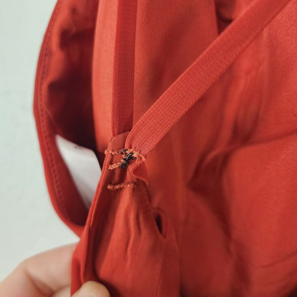 NWT Azazie Sz 10 | Anna Red Rust A-Line Dress Bridesmaid Formal Pageant Glam - Picture 6 of 7
